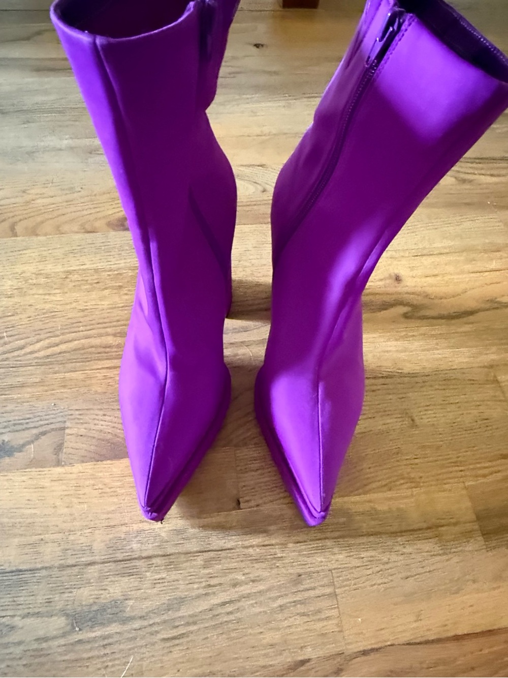 Free People x Jeffrey Campbell Purple Platform Pointed Toe Ankle Boots Size 10